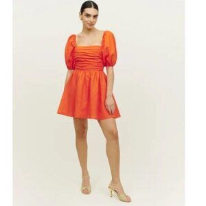 Reformation Zula linen dress, orange , Size 2
